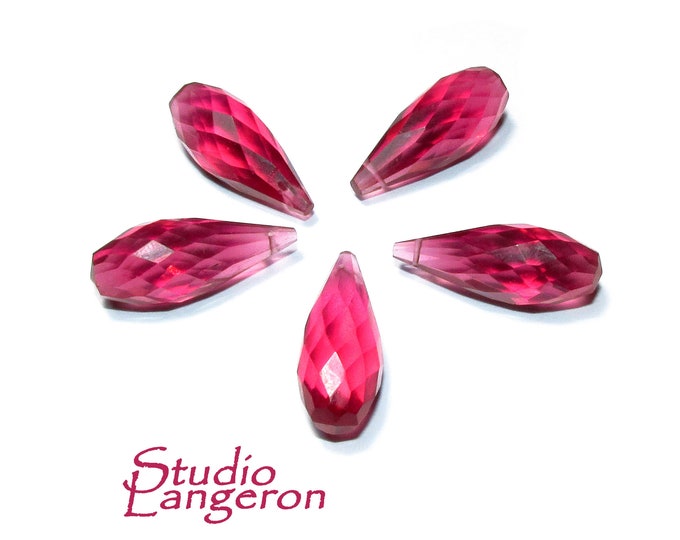 Natural Ruby Teardrop faceted Beads size 20x8 mm, Ruby Gemstone, Jewelry making, Natural Gemstone Teardrop beads - 1 piece