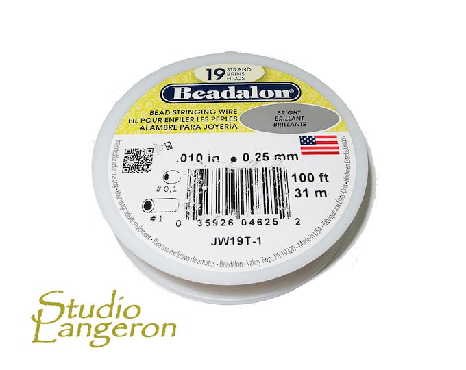 Beading wire Beadalon 19 Strand 4 sizes silver color, Wire, Beadalon, Beading wire, Beading, Silver - 1 meter (3.3 ft)