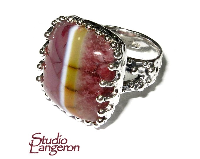 Druse agate statement ring 925 sterling silver size 6 1/2, handmade ring, single copy, sterling silver, Druse agate, Agate ring