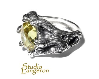 Citrine ring 925 sterling silver, size 5, Handmade ring, single copy, 925 sterling silver, Natural Citrine, silver ring, gemstone, Citrine