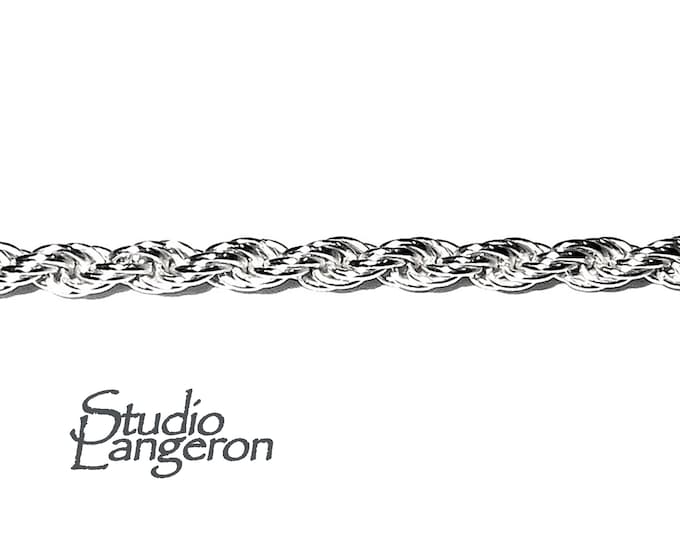 3.3 mm Sterling Silver French Rope Chain, shiny chain, 925 silver chain, Jewelry making, sterling silver chain, 925 silver - 1 Feet (30 cm)