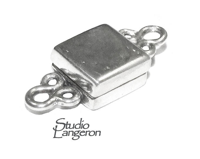 925 Sterling Silver Magnetic Square Button Clasps, Magnetic clasps, Clasps, Silver clasp, Jewelry making, 925 silver clasp - 1 piece