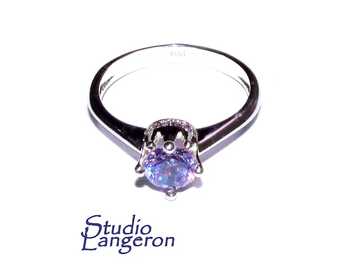 Lavender amethyst ring 925 sterling silver size 8 1/2, Handmade ring, silver ring, lavender amethyst, Natural gemstone