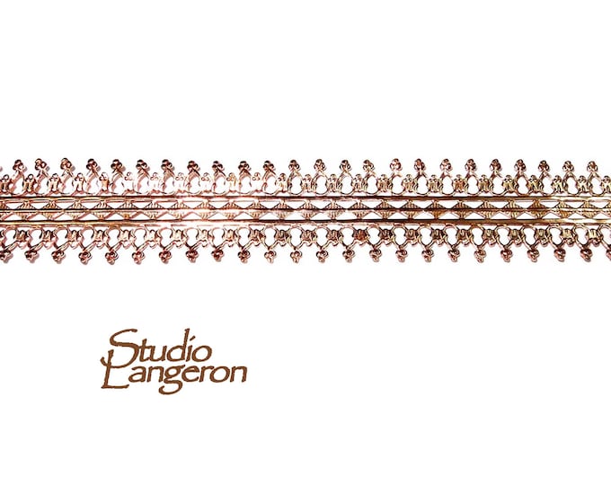 Natural Copper Bezel wire, Gallery wire, Gallery ribbon, Gallery pattern, Jewelry making, Setting, Copper wire, Findings  - 4 inch (10 cm)
