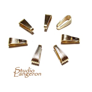 14K Solid gold Snap-On Large pendant Bail size 10.6x4.2 mm, Solid gold Bail, Jewelry making, Bail findings, 14K Gold Pendant bail - 1 piece