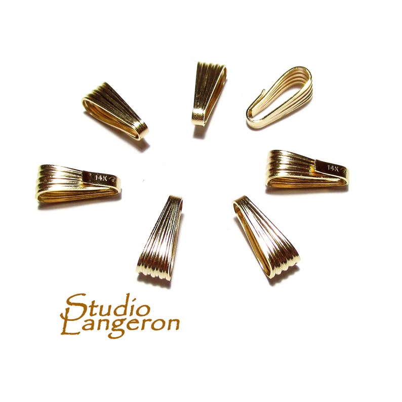 14K Solid Gold Snapon Large Pendant Bail Size 10.6x4.2 Mm Etsy