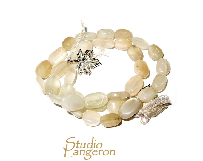 SALE!  Natural Moonstone oval Beads 10x7mm 1 strand 33cm (13 inch) long, Natural Moonstone, Jewelry making - 1 strand