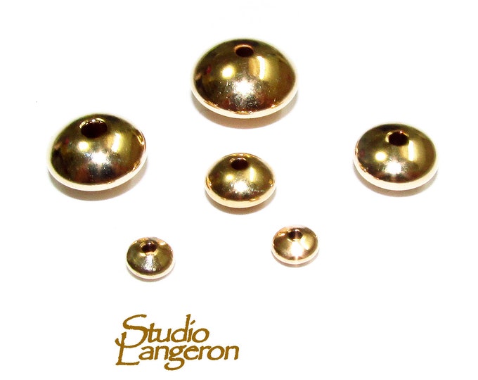 14K gold filled saucer beads size 3.0-17.0 mm, Gold-filled saucer beads, Saucer beads, Jewelry making, Gold filled beads - 1 piece