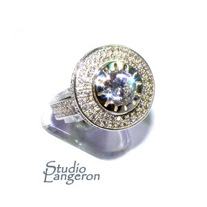 Statement White topaz ring 925 sterling silver size 7, Handmade ring, single copy, Sterling silver, Natural White topaz, White gemstone