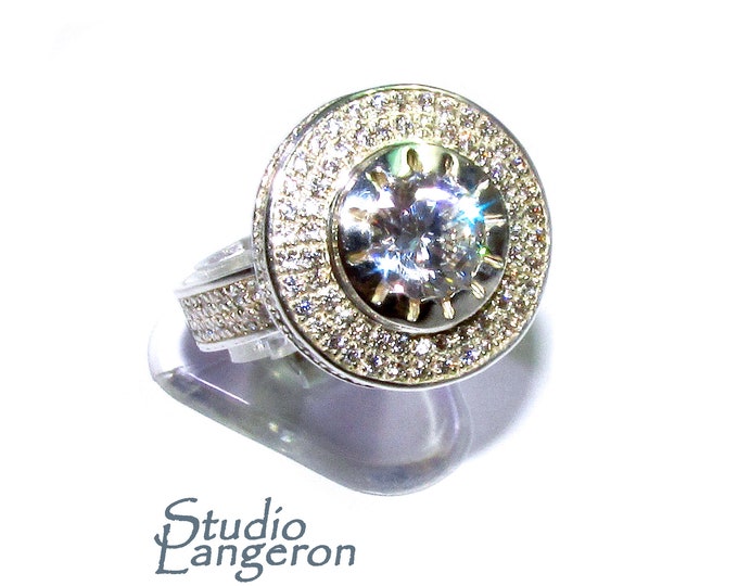 Statement White topaz ring 925 sterling silver size 7, Handmade ring, single copy, Sterling silver, Natural White topaz, White gemstone