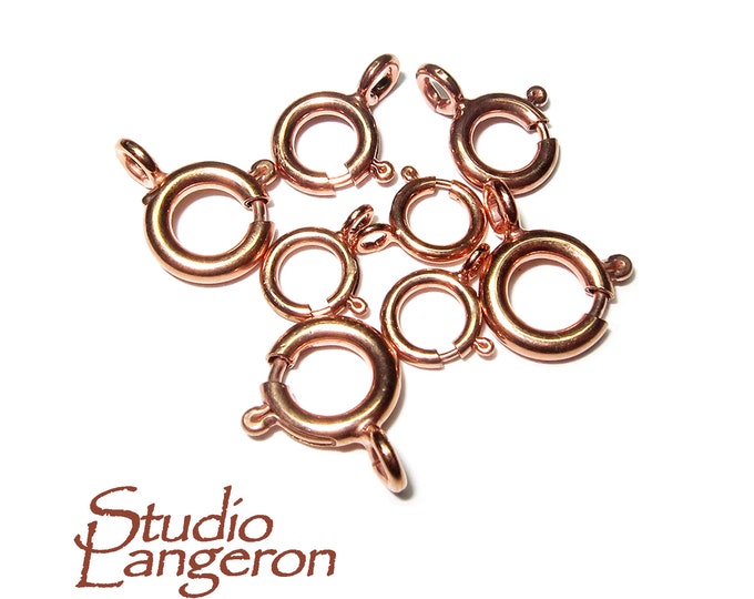 14K Rose gold filled Spring ring Clasps sizes 5, 5.5, 6, 7, 8 mm, Spring ring clasp, Rose Gold Filled clasp, Jewelry making - 1 piece