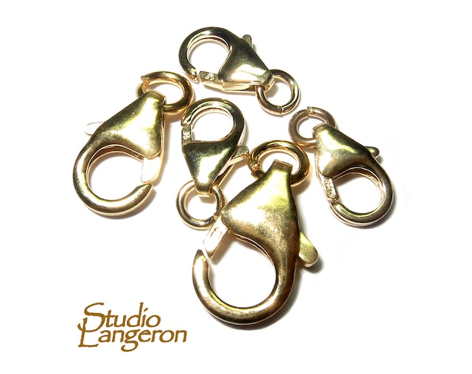 14K Yellow Gold Filled Lobster Clasp with Open Ring size 9, 11, 13 mm, Lobster clasps, Jewelry making, Clasp, 14K Gold filled - 1 piece