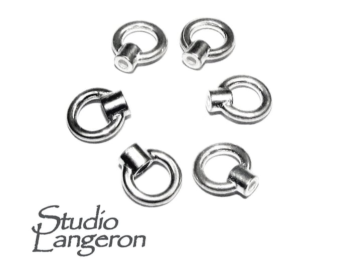 925 Sterling silver small End Caps size 1.0, 1.5 mm, Silver end caps, End caps, Jewelry making, 925 Sterling silver - 1 pair (2 piece)