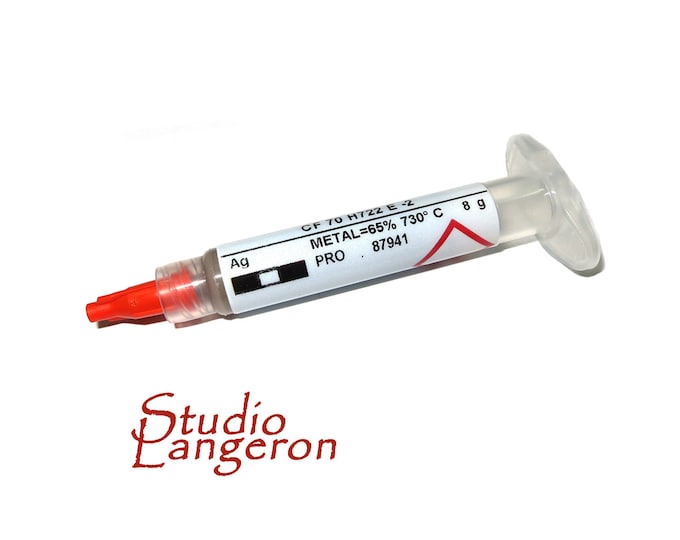 Silver Solder Paste 8 g Extra Hard Syringe silver 70%, Melting Point 730, solder silver syringe, solder, Jewelry making - 1 piece