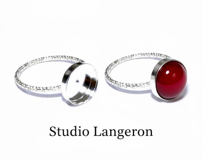 925 sterling silver blank ring with bezel cup 10 mm size 4, 5, 6, 7, 8, 9, 10, 11, bezel cup, base ring, Jewelry making, Setting - 1 piece