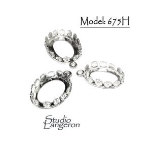 925 Sterling Silver Oval Bezel Cups size 8x10 - 18x25 mm, Setting, Silver bezel cup, Oval Bezel cup, Jewelry making, Pendant - 1 piece