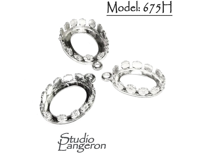 925 Sterling Silver Oval Bezel Cups size 8x10 - 18x25 mm, Setting, Silver bezel cup, Oval Bezel cup, Jewelry making, Pendant - 1 piece