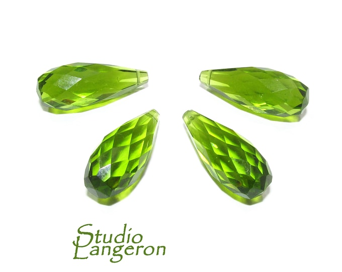 Natural Peridot Teardrop faceted Beads size 20x8 mm, Peridot Gemstone, Jewelry making, Natural Gemstone Teardrop beads - 1 piece