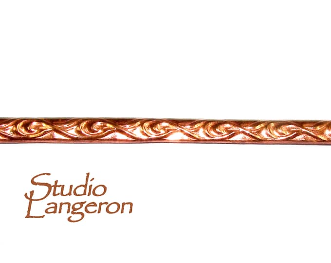 Natural Copper Bezel wire, Gallery wire, Gallery ribbon, Gallery pattern, Jewelry making, Natural Copper, Copper setting - 4 inch (10 cm)
