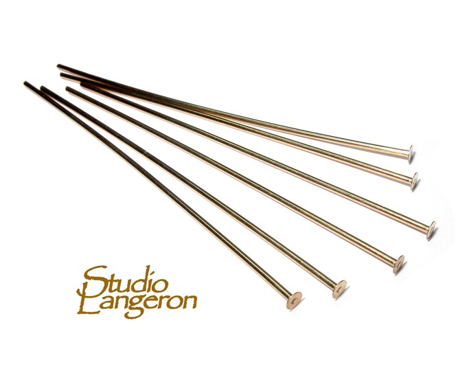 10 pcs 14K Gold Filled Pins Flat Head 21 Ga (0.7 mm) size 38, 50, 65, 75 mm, Gold Filled, Headpins, Pin Gold Filled, Jewelry making