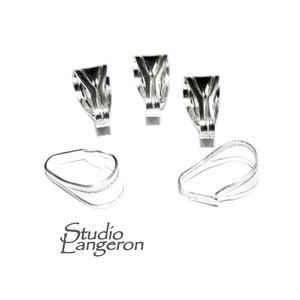 925 Sterling silver large Snap-On Pendant Bail size 12x6 mm, Snap-on Bail, Jewelry making, Bail silver, Bail findings, Bail - 1 piece
