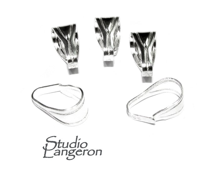 925 Sterling silver large Snap-On Pendant Bail size 12x6 mm, Snap-on Bail, Jewelry making, Bail silver, Bail findings, Bail - 1 piece