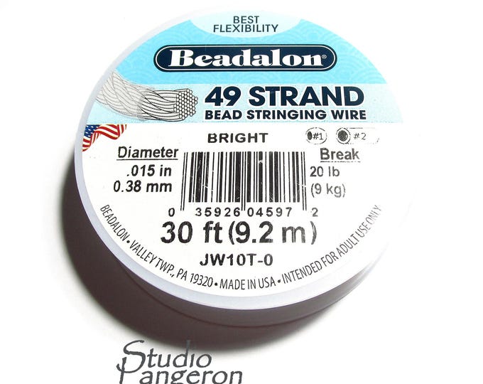 Beading wire Beadalon 49 Strand size 0.38 mm silver color, Wire, Beadalon, Beading wire, Beading, Silver wire - 1 spool