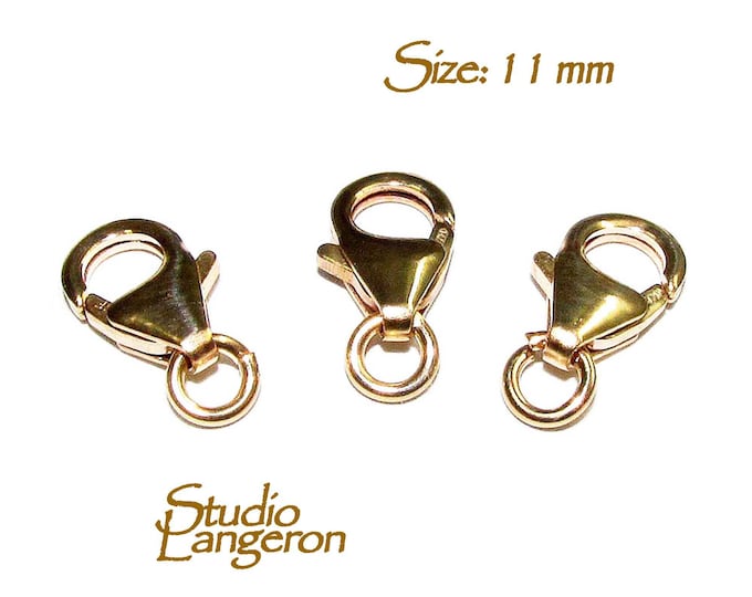 5 pcs/Pkg 14K Gold Filled Lobster Clasp size 11 mm, Trigger clasps, Clasps, Clasp gold filled, Jewelry making, Gold filled, Findings