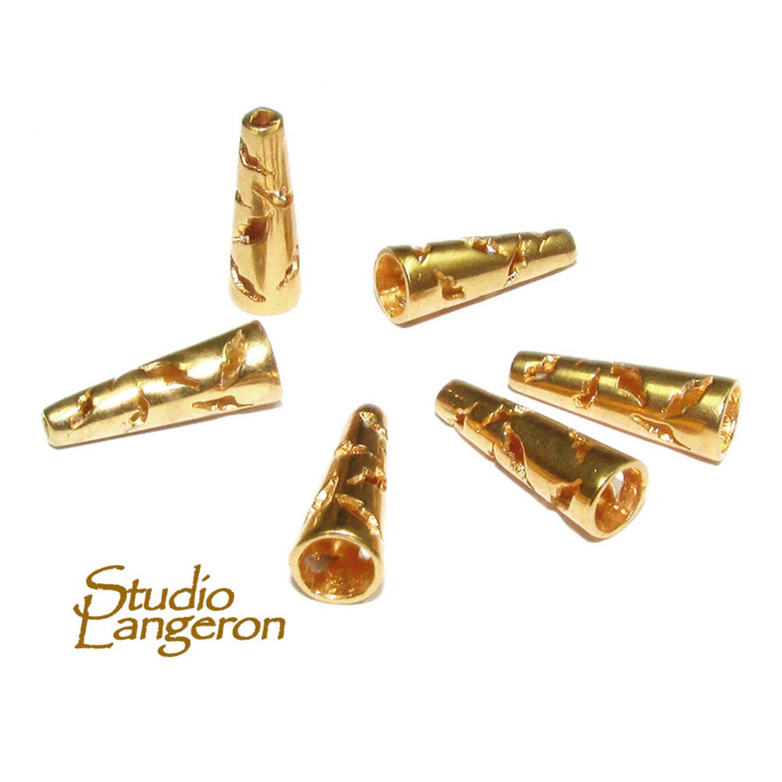 14K Gold Filled Small Bead Cones Beading Bead Cone Jewelry Etsy