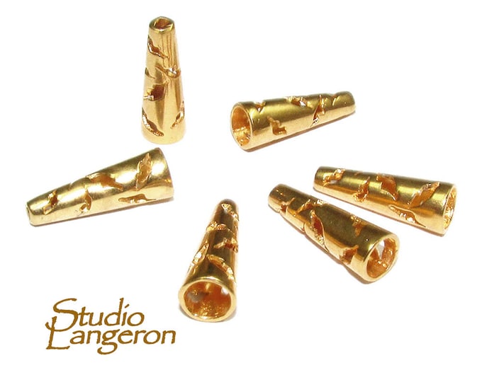 14K Gold Filled Small Bead Cones, Beading, Bead cone, Jewelry making, 14K Gold Filled, End caps, Gold filled cones - 1 pair (2 pieces)