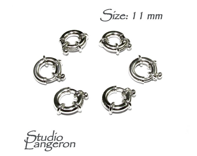 925 Sterling Silver Spring ring Clasps sizes 11 mm, Spring ring clasp, Jewelry making, Sterling silver, 925 Silver clasp, Clasp - 1 piece