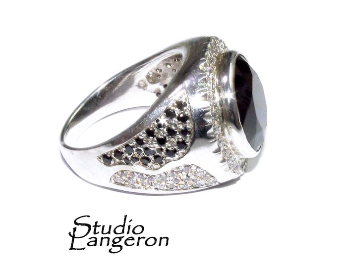 Black onyx Handmade man ring 925 sterling silver size 9, Handmade ring, single copy, 925 sterling silver, Black onyx, silver ring - 1 piece