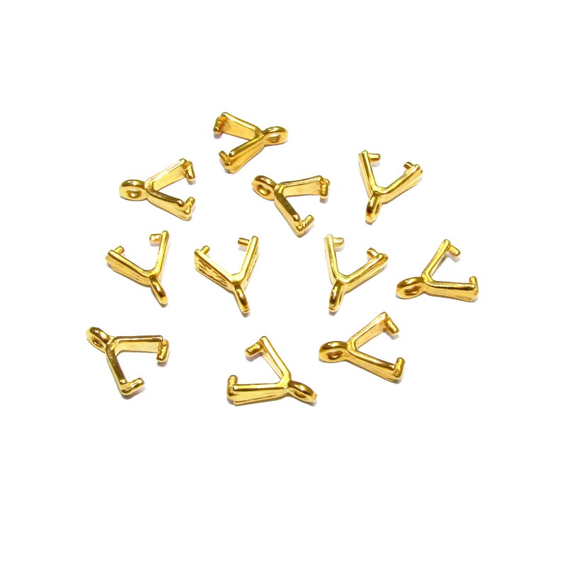 14K Yellow Gold Filled Pinch Small Pendant Bail Jewelry Etsy