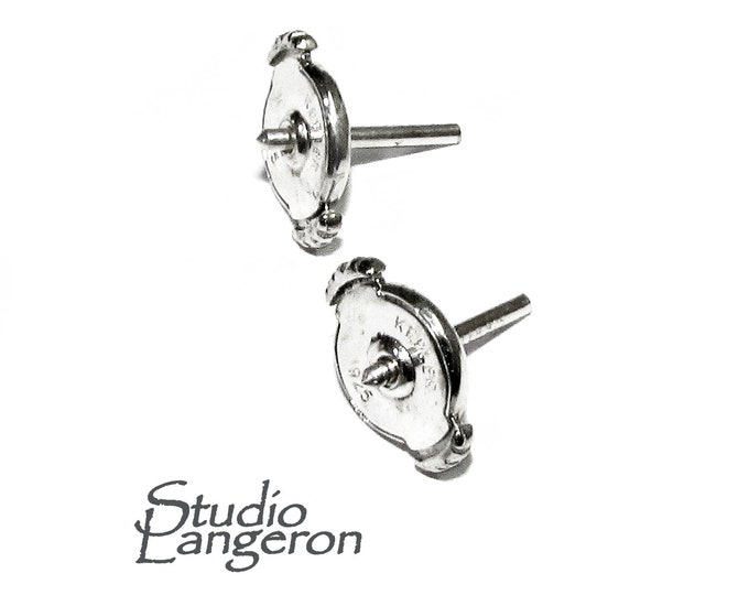 925 Sterling Silver Alpa Earring Backs size 9 mm, Jewelry making, Silver earrings backs, Alpa Post earrings, Earrings - 1 pair (2 piece)