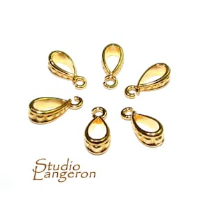 14K Yellow gold filled decorative Pendant Bail, Bail with loop, Jewelry making, Bails, Bail gold filled, Bail finding, Bail drop - 1 piece