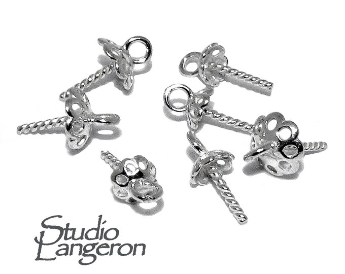 925 Sterling silver decorative shiny bead caps with pin size 5.5, 7.0 mm, bead caps, silver bead caps, Jewelry making, 925 Silver - 1 piece