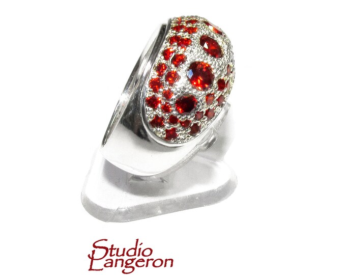 Statement Red topaz ring 925 sterling silver size 7, Handmade ring, single copy, 925 Silver ring, Red topaz, silver ring, gemstone, red ring