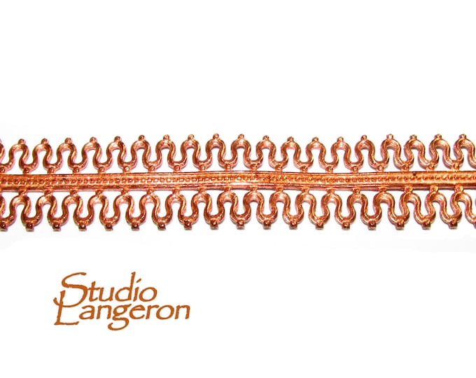 Natural Copper Bezel wire, Gallery wire, Gallery ribbon, Gallery pattern, Natural Copper, Jewelry making, Copper wire - 4 inch (10 cm)