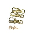 14K Yellow solid Gold Albert swivel clasp 15mm with open ring, Solid Gold clasp, Albert clasp, 14K Solid gold, Jewelry making - 1 piece product logo