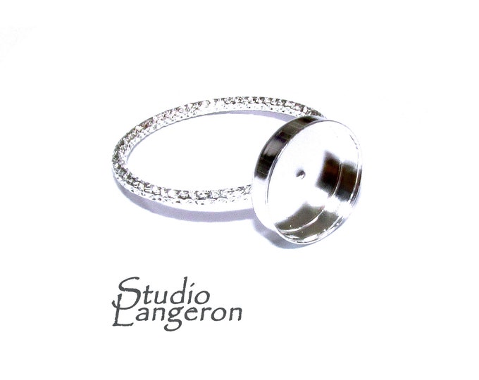925 sterling silver blank ring with bezel cup 10 mm size 4, 5, 6, 7, 8, 9, silver ring, bezel cup, base ring, Jewelry making, Ring - 1 piece
