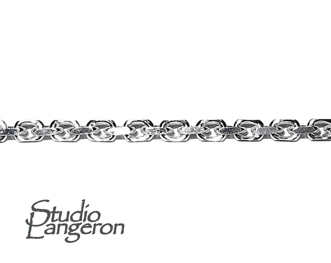 1.8 mm Sterling Silver Diamond Cut Drawn Oval Cable Chain, shiny chain, silver chain, sterling silver chain, Jewelry making - 1 Ft (30 cm)
