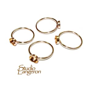 14K Yellow solid gold blank ring with bezel cup 6 mm size 4 - 10, Base ring, Solid gold ring, bezel cup, Jewelry making, Setting - 1 piece