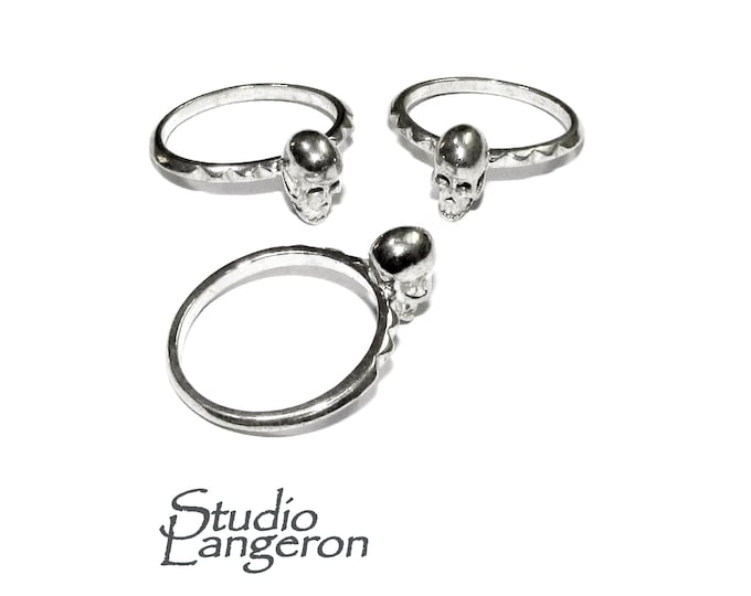 925 sterling silver ring with skull size 5, 6, 7, 8, 9, 10, silver ring, ring with skull, skull, sterling silver, Jewelry making - 1 piece