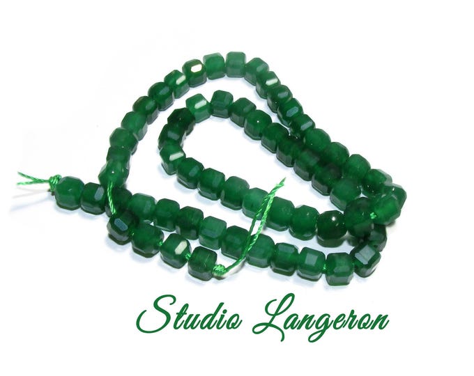 SALE!  Natural Emerald Beads Cube 5x5mm 1 strand 29cm long (About 56 beads), Natural Emerald, Jewelry making - 1 strand