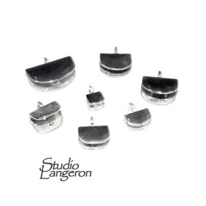 925 Sterling Silver Pinch End Caps size 4.0, 4.5, 7.0, 8.0, 9.5, 14.0 mm, silver end caps, flat end cap, Jewelry making - 1 pair (2 piece)