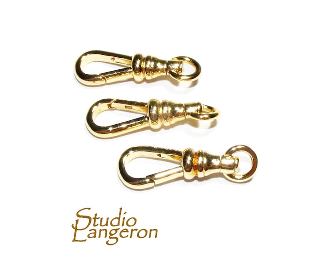 1 piece - 14K Yellow gold filled Albert swivel clasp 22.5mm with closed ring, Albert clasp, 14K Gold filled, Jewelry making