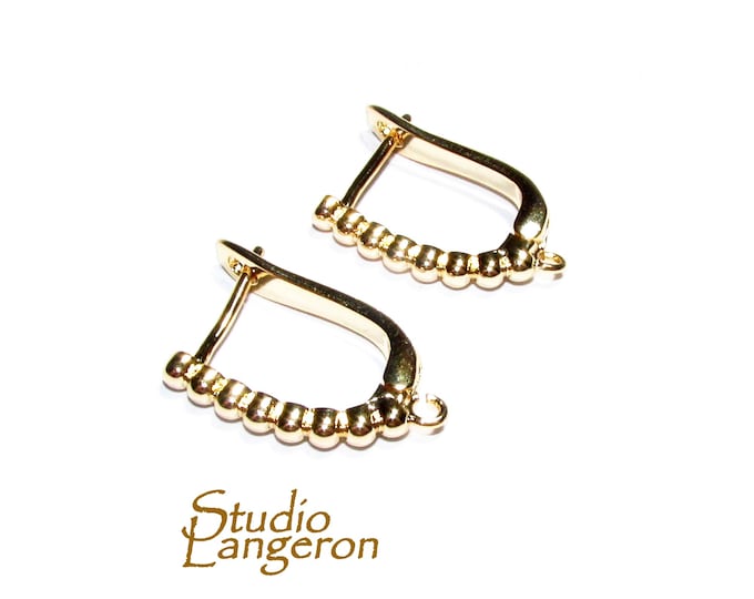 14K Yellow Gold Filled Lever-Back Ear Wire with Open Ring size 13x20 mm, Jewelry making, Lever Back earrings, Gold Filled -1 pair (2 piece)