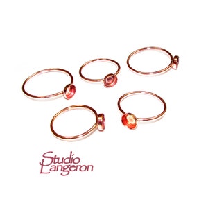 14K Rose solid gold blank ring with bezel cup 5 mm size 4, 5, 6, 7, 8, Base ring, Gold ring, bezel cup, Jewelry making, Setting - 1 piece