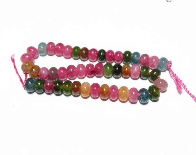 SALE!  Natural Tourmaline Beads Rondelle 4x6mm 1 strand 20cm long (About 45 beads), Natural tourmaline, Jewelry making - 1 strand