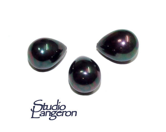 Natural Sea shell pearl Teardrop half drilled Beads size 12x8 mm, Natural shell pearl Matching, Half Drilled Beads, Jewelry making - 1 piece